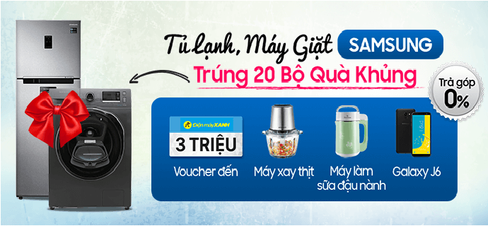 Samsung Trả Góp 0%<br>Trúng 20 Bộ Quà