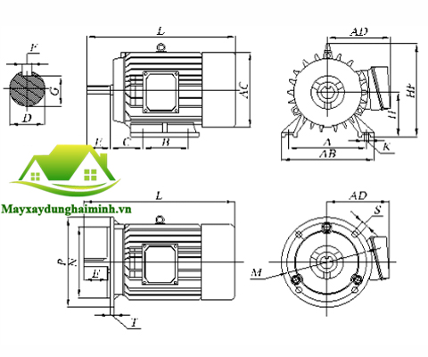 chi tiết Motor Toàn Phát 1 pha 2.2KW - 2900 vòng/phút