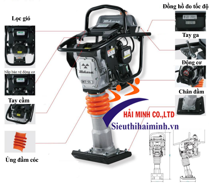 Máy đầm cóc Mikasa MT-55H