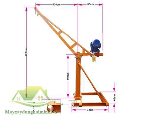 Cẩu nâng mini HM500 (không bao gồm tời điện)